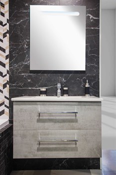 Тумба с раковиной подвесная Bocchi Ares 80 серый - фото 57909