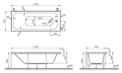 Акриловая ванна Vitra Balance 55180001000 170x70 - фото 58590