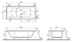 Акриловая ванна Vitra Neon 52540001000 180x80 - фото 58592