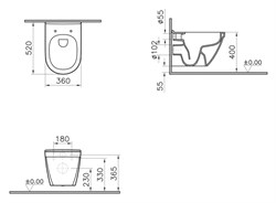 Унитаз подвесной VitrA S50 7740B003-0075 безободковый - фото 58772