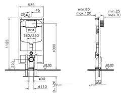 Комплект VitrA Normus 9773B003-7202 кнопка хром - фото 58800