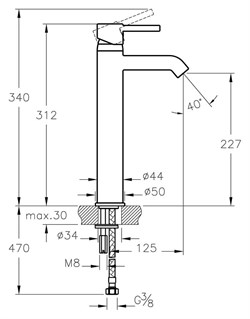 Смеситель для раковины Vitra Minimax S A41990EXP высокий - фото 58950