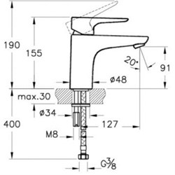 Смеситель для раковины Vitra X-Line A42321EXP - фото 58956