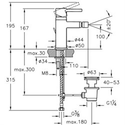 Смеситель для биде Vitra Minimax S A41988EXP - фото 58964