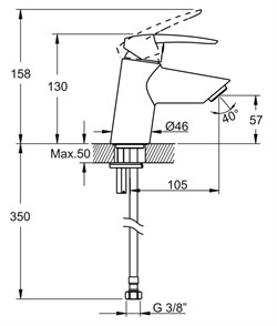 Смеситель VitrA Dynamic S A40950EXP для раковины - фото 58977