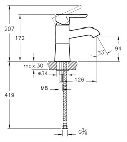 Смеситель VitrA Matrix A41753EXP для раковины - фото 58980