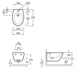 Биде подвесное Jacob Delafon Presquile E4441 - фото 59140