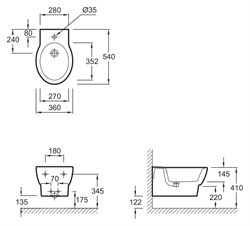 Биде подвесное Jacob Delafon Ove E1586-00 - фото 59147