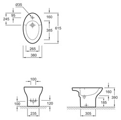 Биде напольное Jacob Delafon Presquile E1348 - фото 59185