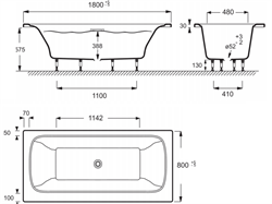 Акриловая ванна Jacob Delafon Elite 180x80 см - фото 59375