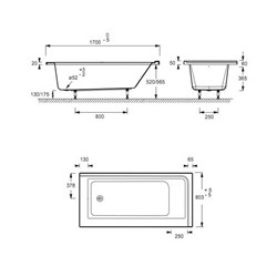 Акриловая ванна Jacob Delafon FORMILIA 170x80 см левосторонняя - фото 59384