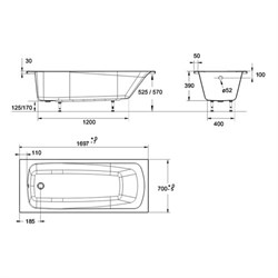 Акриловая ванна Jacob Delafon Patio E6812RU-01 170x70 - фото 59402