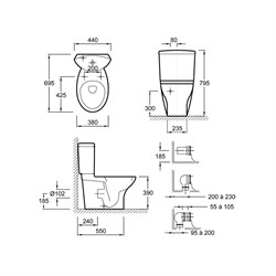Унитаз-компакт Jacob Delafon Presquile E1472/19077 - фото 59438