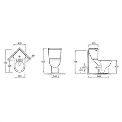 Унитаз-компакт Jacob Delafon Odeon UP 18557K - фото 59447