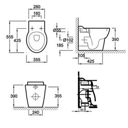 Унитаз приставной Jacob Delafon Ove E1584 - фото 59462