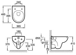 Унитаз подвесной Jacob Delafon Odeon UP E4705-00 - фото 59487