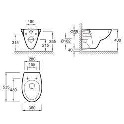 Унитаз подвесной Jacob Delafon Patio E4187-00 - фото 59501