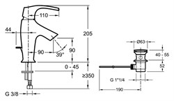 Смеситель Jacob Delafon Symbol E72680-CP для раковины - фото 59597