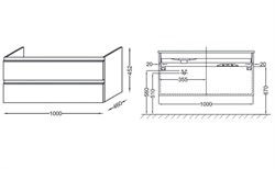 Тумба с раковиной Jacob Delafon Vox 101 серый антрацит лак - фото 59680