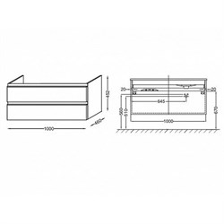 Тумба с раковиной Jacob Delafon Vox 101 серый антрацит лак - фото 59697