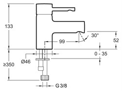 Смеситель Jacob Delafon Cuff E98297-CP для раковины - фото 59797