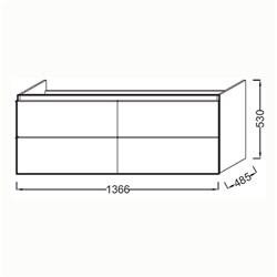 Тумба под раковину Jacob Delafon Odeon Up 141 белый блестящий - фото 59822