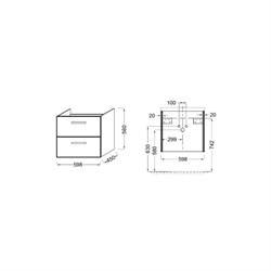 Тумба под раковину Jacob Delafon Ola 60 черное дерево - фото 59948