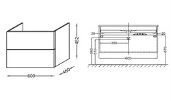 Тумба под раковину Jacob Delafon Vox 61 ореховое дерево - фото 59985