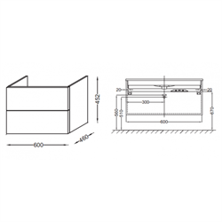 Тумба под раковину Jacob Delafon Vox 61 черное дерево - фото 59991