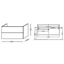 Тумба под раковину Jacob Delafon Vox 81 белый блестящий лак - фото 60006