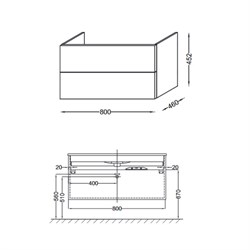 Тумба под раковину Jacob Delafon Vox 81 ореховое дерево - фото 60015