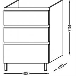 Тумба под раковину Jacob Delafon Vox 61 ореховое дерево - фото 60074