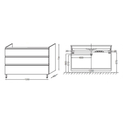 Тумба под раковину Jacob Delafon Vox 121 ореховое дерево - фото 60088