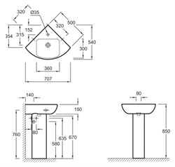 Раковина Jacob Delafon Odeon Up E4710 угловая - фото 60131