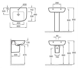Раковина Jacob Delafon Odeon Up E4736 60 см - фото 60179