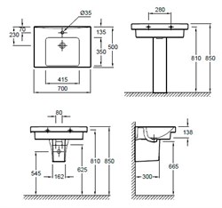 Раковина Jacob Delafon Odeon Up E4732 70 см - фото 60210