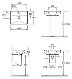 Раковина Jacob Delafon Reve E4802 60 см - фото 60413