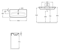 Раковина Jacob Delafon Replay 2 E4487 100 см - фото 60500