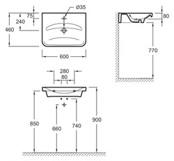 Раковина Jacob Delafon Replay 2 E4485 60 см - фото 60586