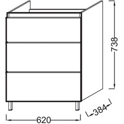Тумба под раковину Jacob Delafon Odeon Up 65 квебекский дуб - фото 60625