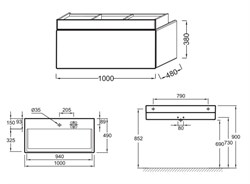 Тумба с раковиной Jacob Delafon Terrace 100 см - фото 60646