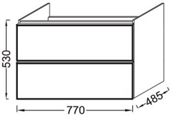 Тумба под раковину Jacob Delafon Odeon Up 80 серый дуб - фото 60742