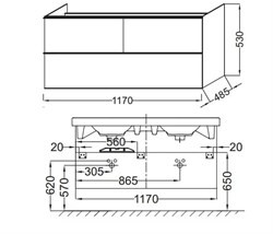 Тумба под раковину Jacob Delafon Odeon Up 120 белый лак - фото 60801