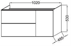 Тумба под раковину Jacob Delafon Odeon Up 105 серый антрацит - фото 60988
