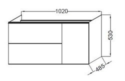 Тумба под раковину Jacob Delafon Odeon Up 105 черное дерево - фото 61033