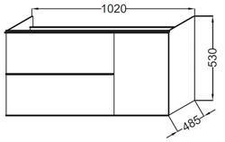 Тумба под раковину Jacob Delafon Odeon Up 105 квебекский дуб - фото 61043