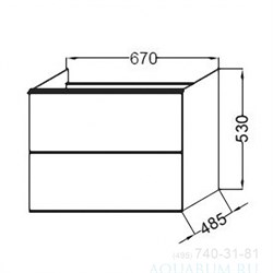 Тумба под раковину Jacob Delafon Odeon Up 70 серый антрацит - фото 61059