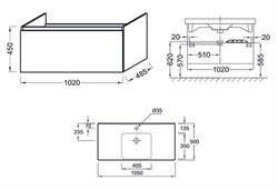 Тумба под раковину Jacob Delafon Odeon Up 105 белый блестящий - фото 61139