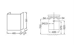 Тумба под раковину Jacob Delafon Odeon Up 50 серый антрацит - фото 61238