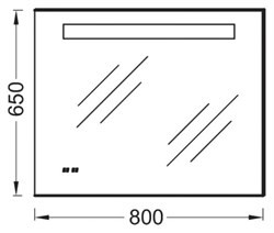 Зеркало Jacob Delafon Replay EB1160-NF 80 см с часами - фото 61328